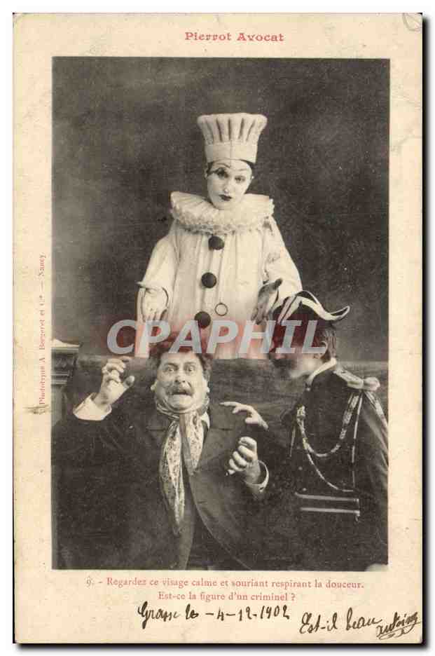 CPA Fantaisie Pierrot avocat Regardez ce visage 