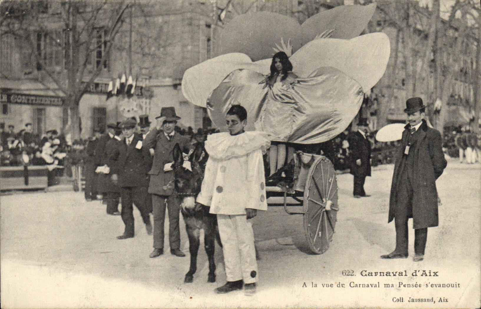 CPA Fantaisie Pierrot Carnaval d'Aix A la vue de carnaval ma pensee s'evanouit Ane Mule 