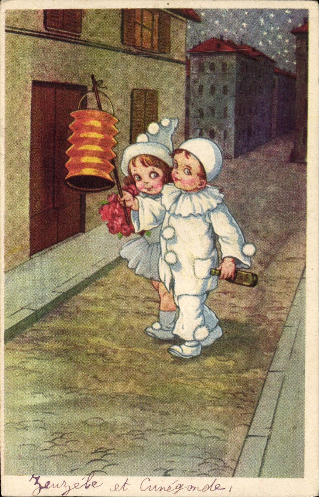 CPA Fantaisie Pierrot Enfants 