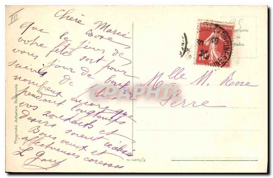 CPA Fantaisie Fleurs Peches  — Verso