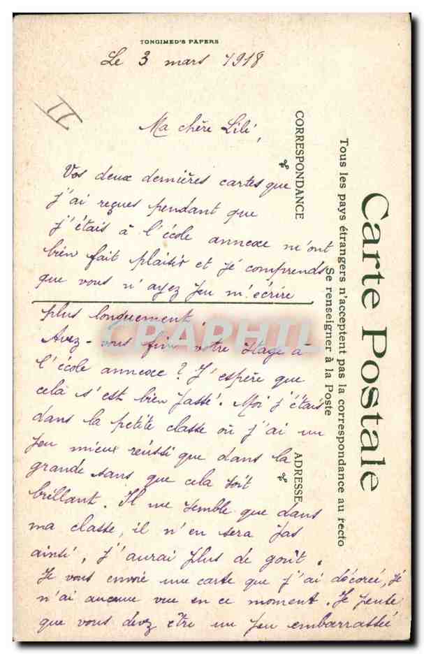 CPA Fantaisie Fleurs  — Rückseite