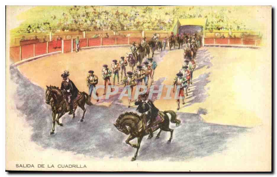 CPA Corrida Course de taureaux Salida de la cuadrilla