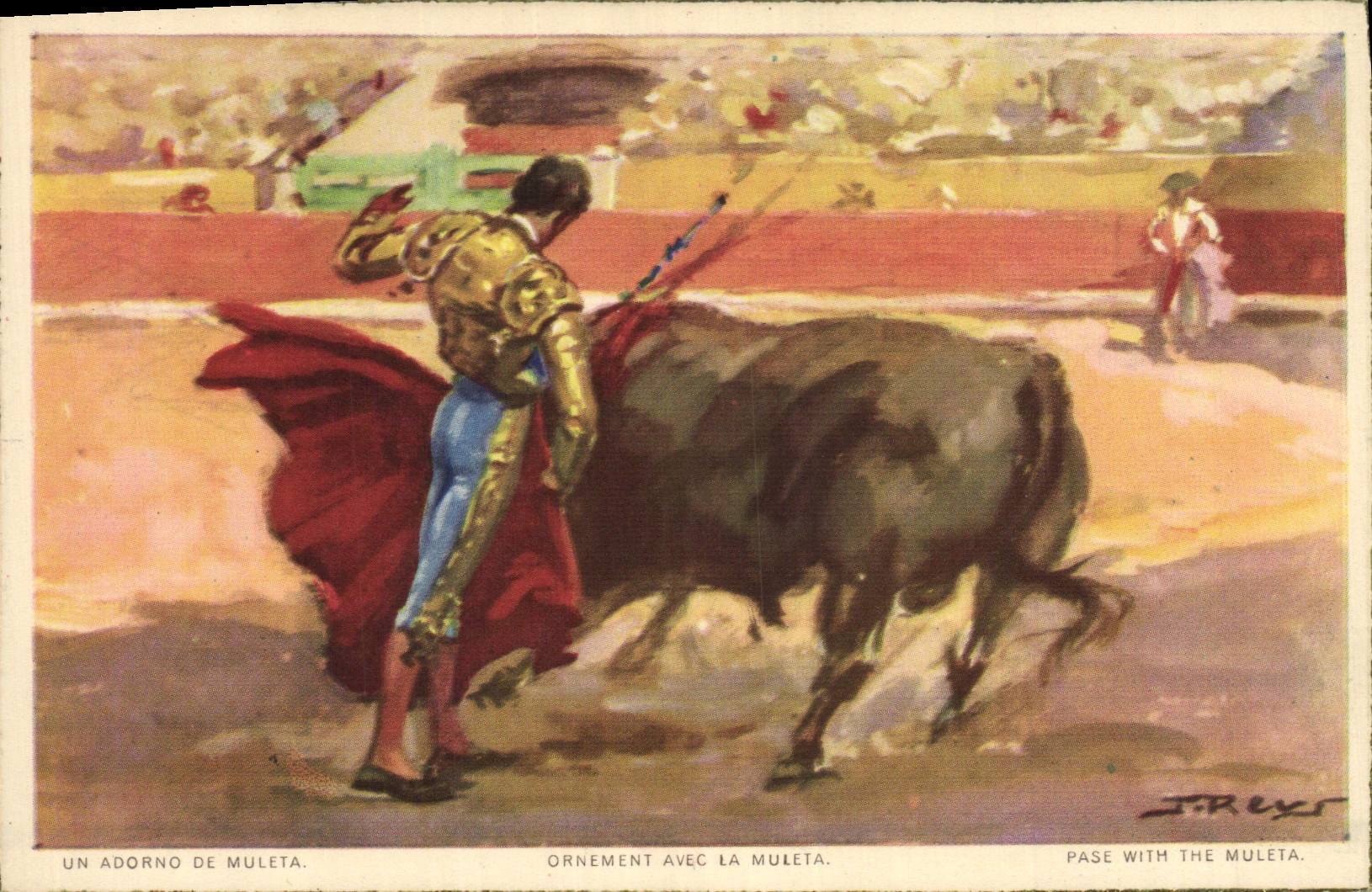 CPA Corrida Course de taureaux Ornementa vec la muelta 