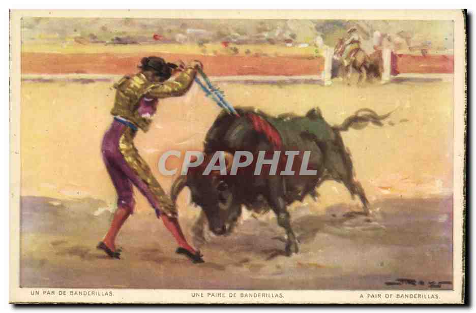 CPA Corrida Course de taureaux Une paire de banderillas