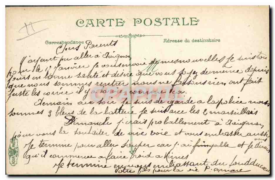 CPA Militaria Artillerie Pour le premier coup de feu ! — Rückseite