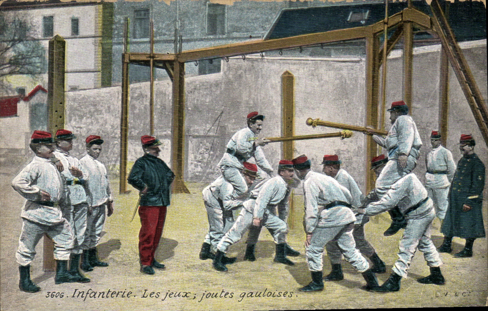 Infanterie. Les jeux; joutes gauloises — éditeur L.V. & Cie, n° 3606