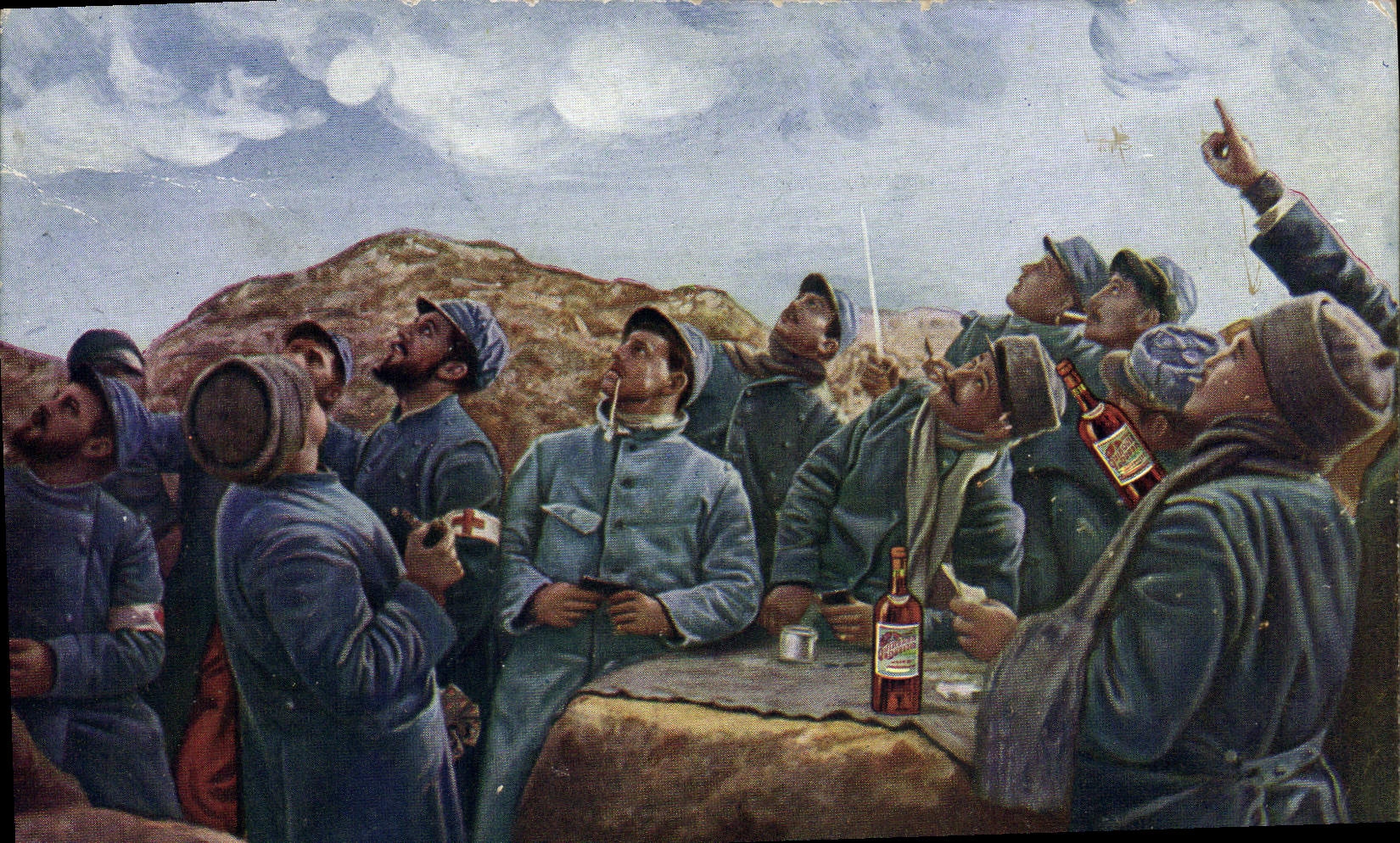 Soldats observant un avion — Dubonnet, n° III
