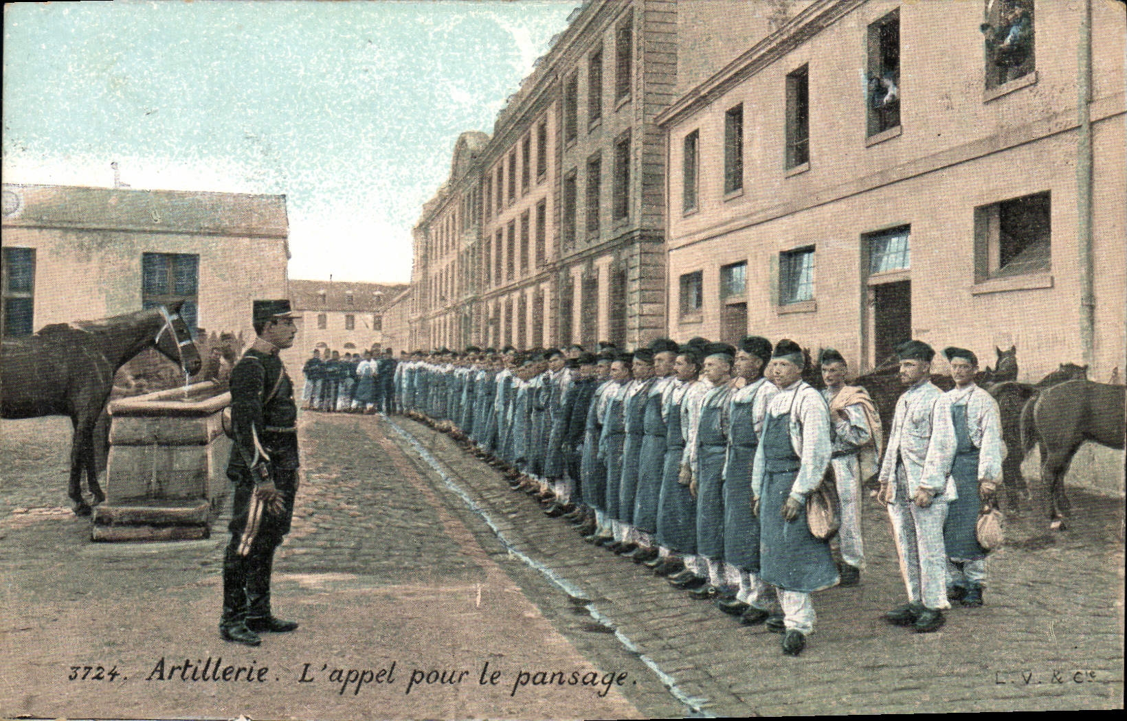 Artillerie. L'appel pour le pansage — L.V. & Cie, n° 3724