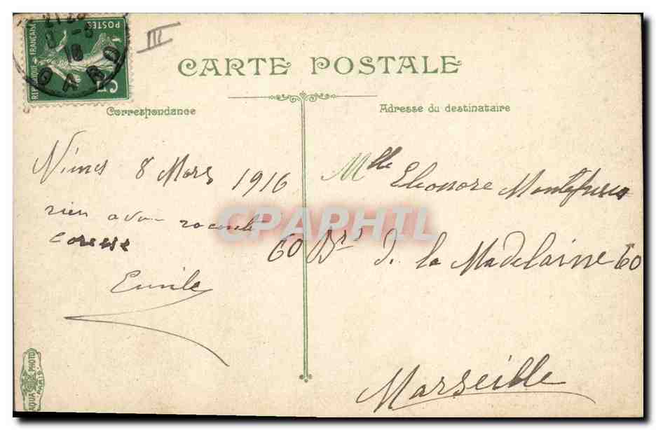 Artillerie. L'appel pour le pansage — L.V. & Cie, n° 3724 — Verso