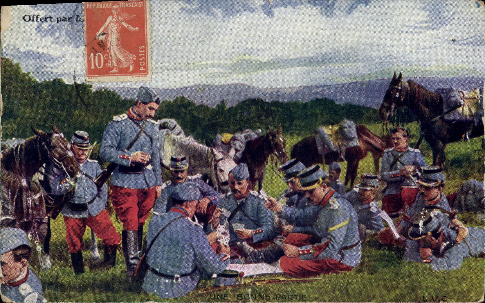 CPA Militaria Une bonne partie de cartes Frere Mathias Marseille 