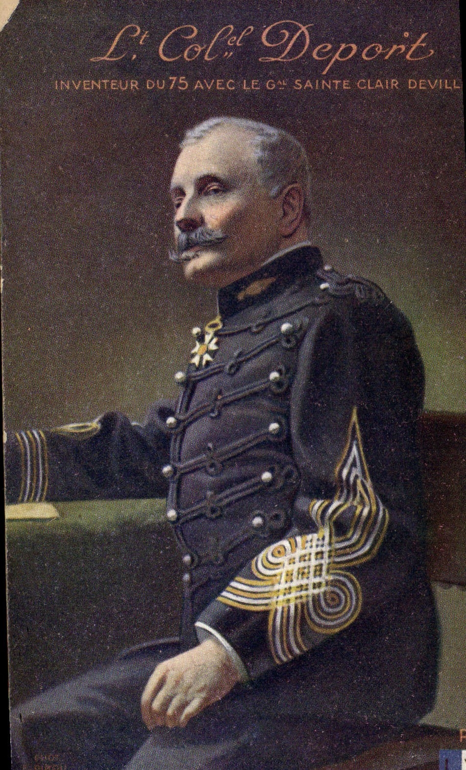 CPA Militaria Lieutenant Colonel Deport Inventeur du 75 avec le General Sainte Clair Deville 