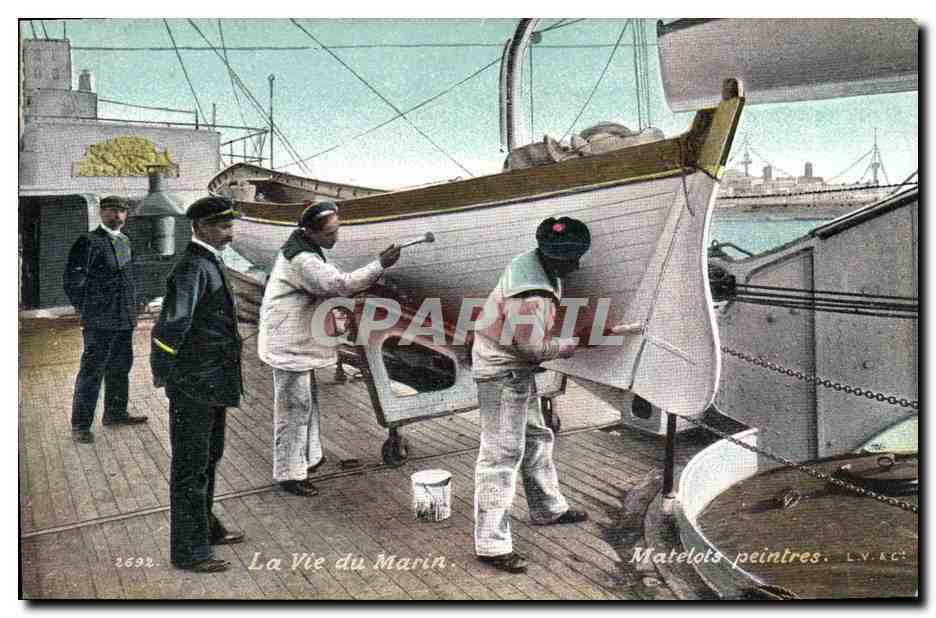 CPA Militaria La vie du marin Matelots paintres 