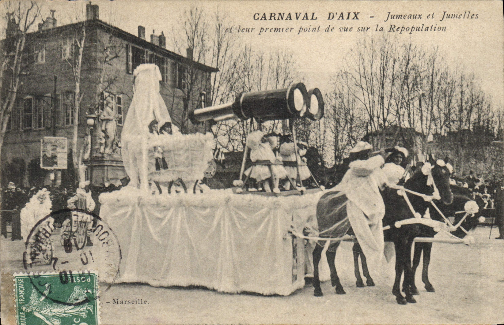 CPA Carnaval d'Aix Jumeaux et Jumelles et leur premier point de vue sur la Repopulation Aix en Provence 