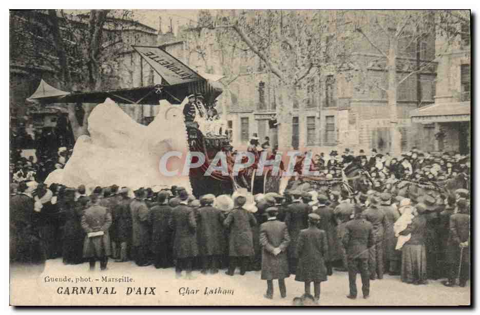 CPA Carnaval d'Aix Char Latham Avion Aviation 