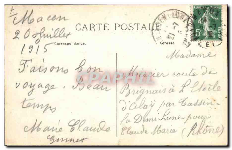 CPA Folklore Bressane  — Verso