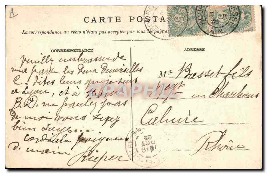 CPA Folklore Bressane ancienne Bressane moderne  — Verso