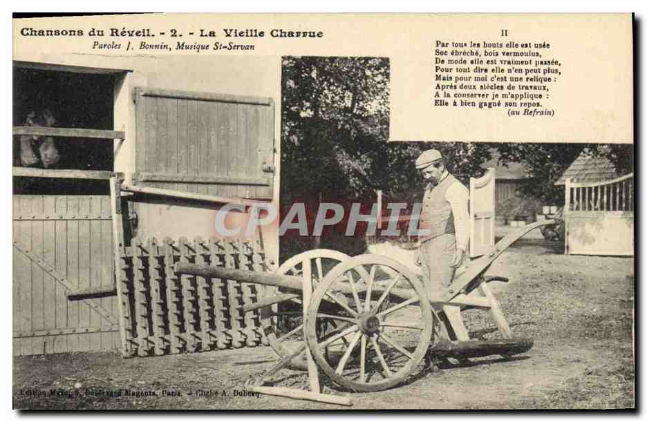 CPA Folklore Chansons du reveil La vieille charrue Bonnin St Servan 