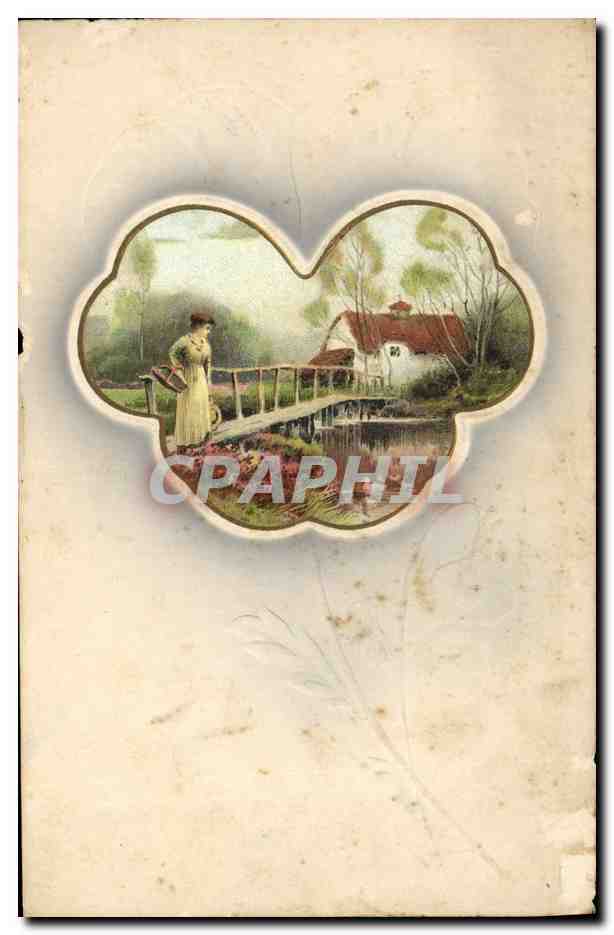 CPA Fantaisie Femme Maison 