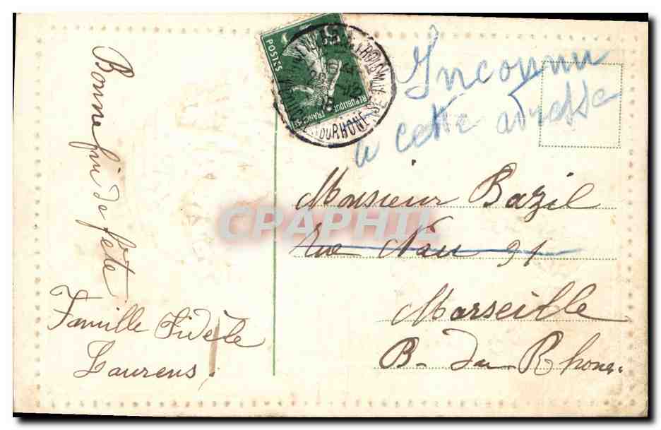 CPA Fantaisie Fleurs  — Rückseite