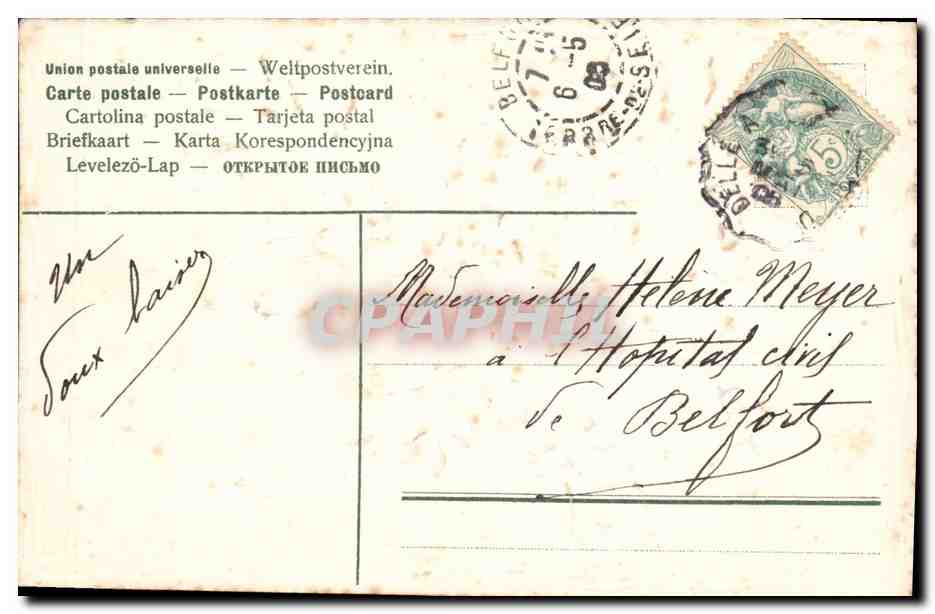 CPA Fantaisie Fleurs  — Verso