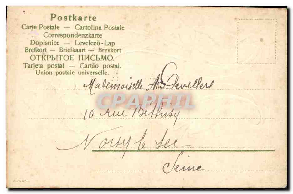 Fiori Art Nouveau — Foto di un uomo in uniforme — Editore S.624 — Verso