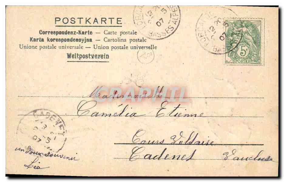 CPA Fantaisie Fleurs  — Verso