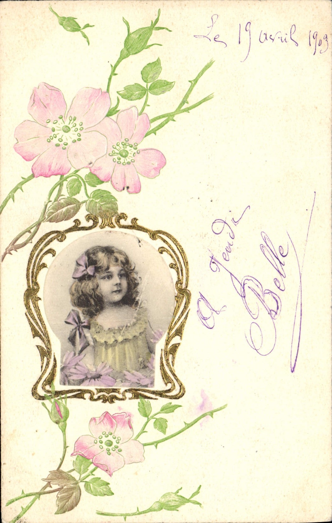 CPA Fantaisie Fleurs Enfant 
