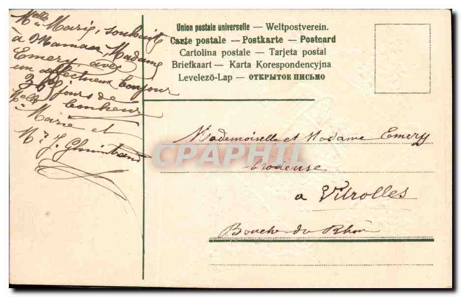 CPA Fantaisie Fleurs  — Rückseite