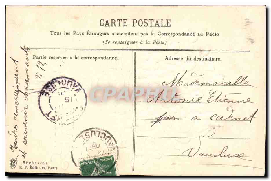 CPA Fantaisie Fleurs  — Verso
