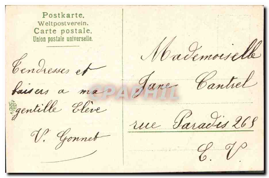 CPA Fantaisie Fleurs  — Verso