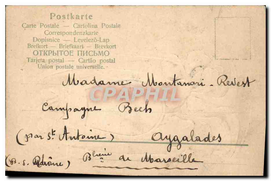CPA Fantaisie Fleurs Femme  — Verso