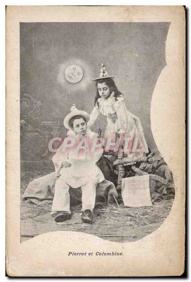 CPA Fantaisie Pierrot et colombine Pierrots 