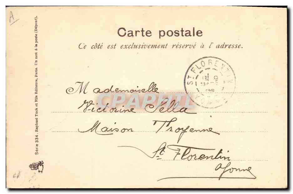Pierrettes — Série 334 — Raphael Tuck & Fils Éditeurs — Reverso