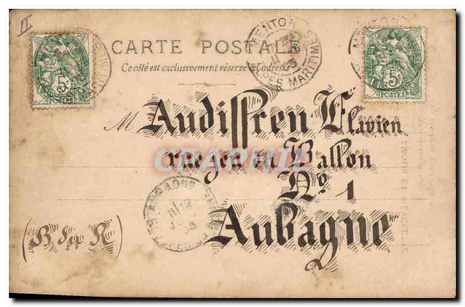 CPA Fantaisie Pierrot Pierrots Amour et bicyclette Velo Cycle  — Verso