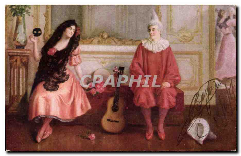 CPA Fantaisie Pierrot Pierrots Bellet Le coup de foudre 