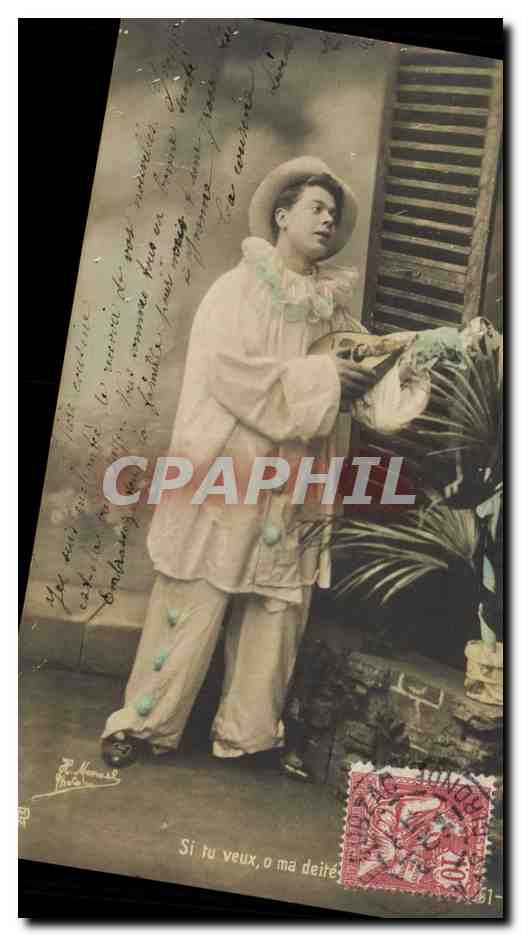 Clown — scène de théâtre — éditeur Ph. Housse, n° 61