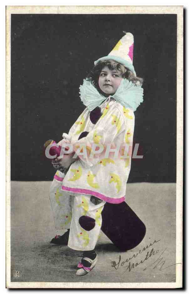 Petit clown — costume coloré — D. & C. Berlin, série 2371