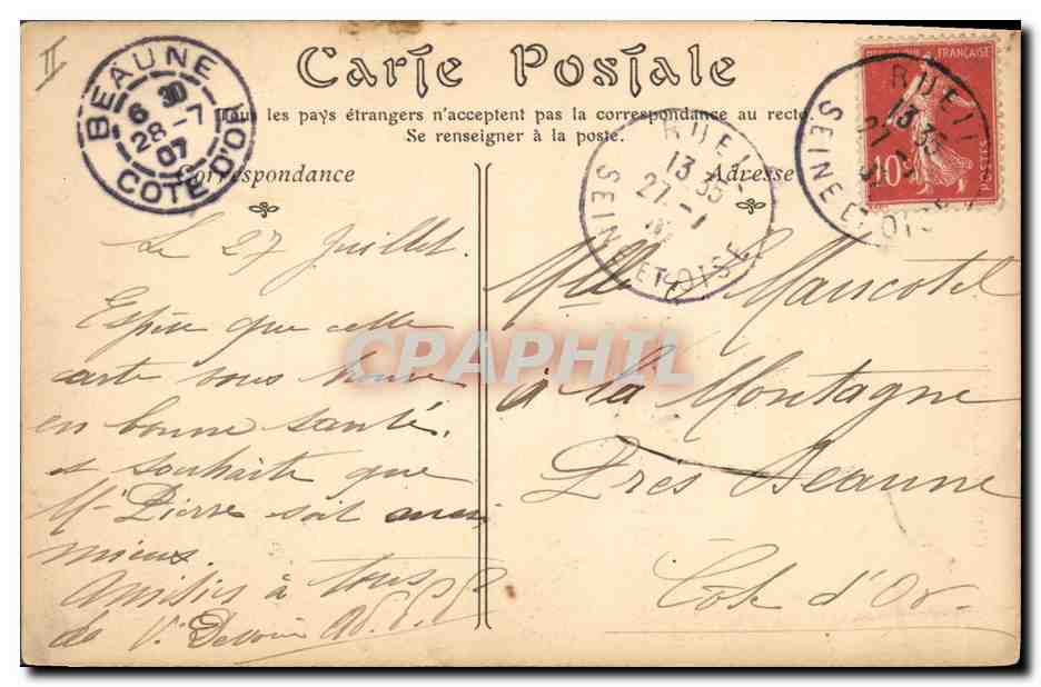 CPA Arbre Chateau de la Malmaison Cedre plante par Josephine  — Rückseite