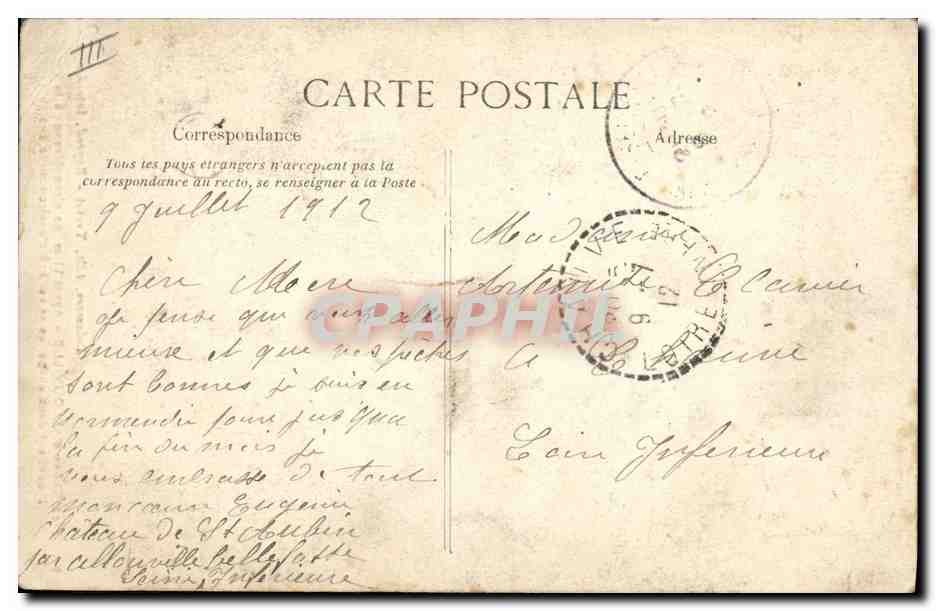 CPA Arbre Gros chene d'Allouville  — Verso