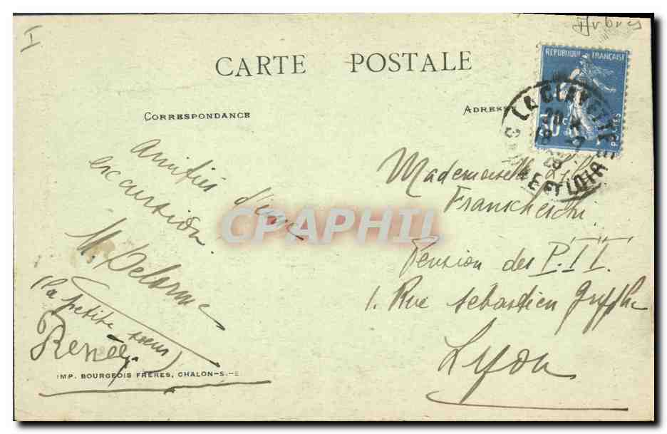 CPA Arbre Monsols Chataignier geant  — Rückseite