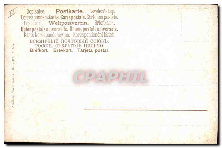 CPA Fantaisie Nature morte  — Verso