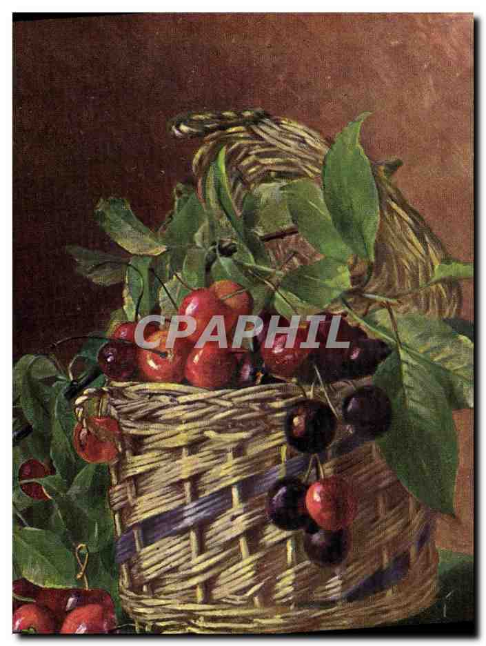 CPA Fantaisie Nature morte Cerises 