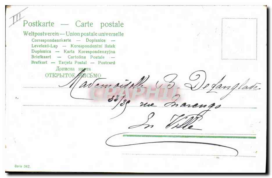 CPA Fantaisie Nature morte Raisins  — Verso