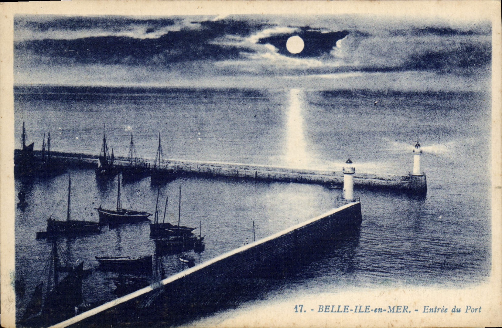 CPA Phare Belle Ile en Mer Entree du port Bateaux