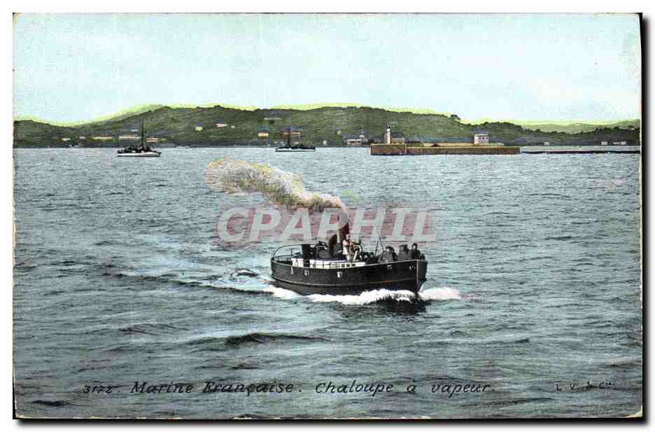 Marine Française. Chaloupe à vapeur — L.V. 30 — éditeur L.V. 30