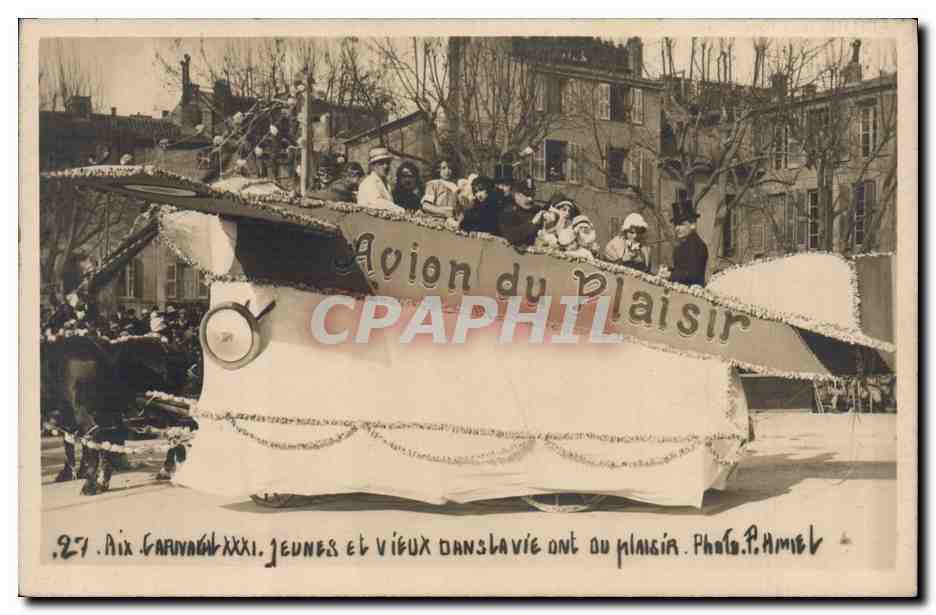 CPA Carnaval Aix en Provence Avion du plaisir Aviation 