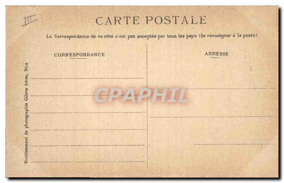 CPA Carnaval de Nice 1908 Char de la musique Le canon  — Rückseite