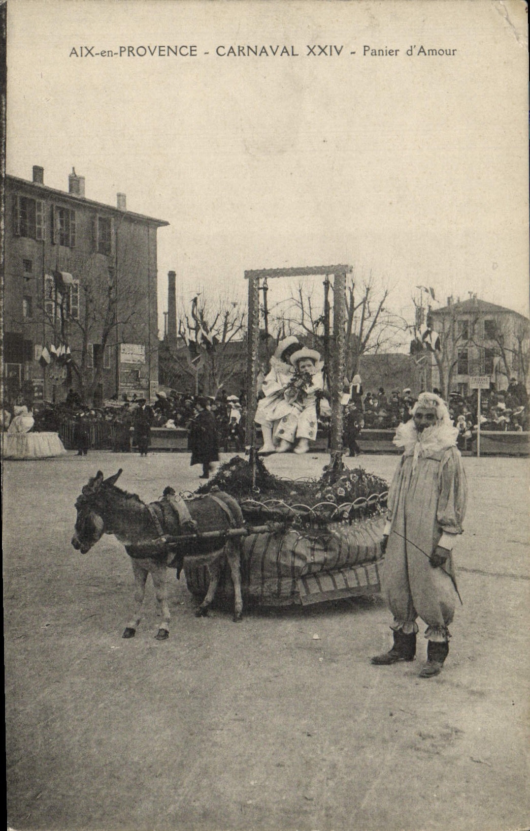 CPA Carnaval XXIV Panier d'amour Ane Mule Aix en Provence 