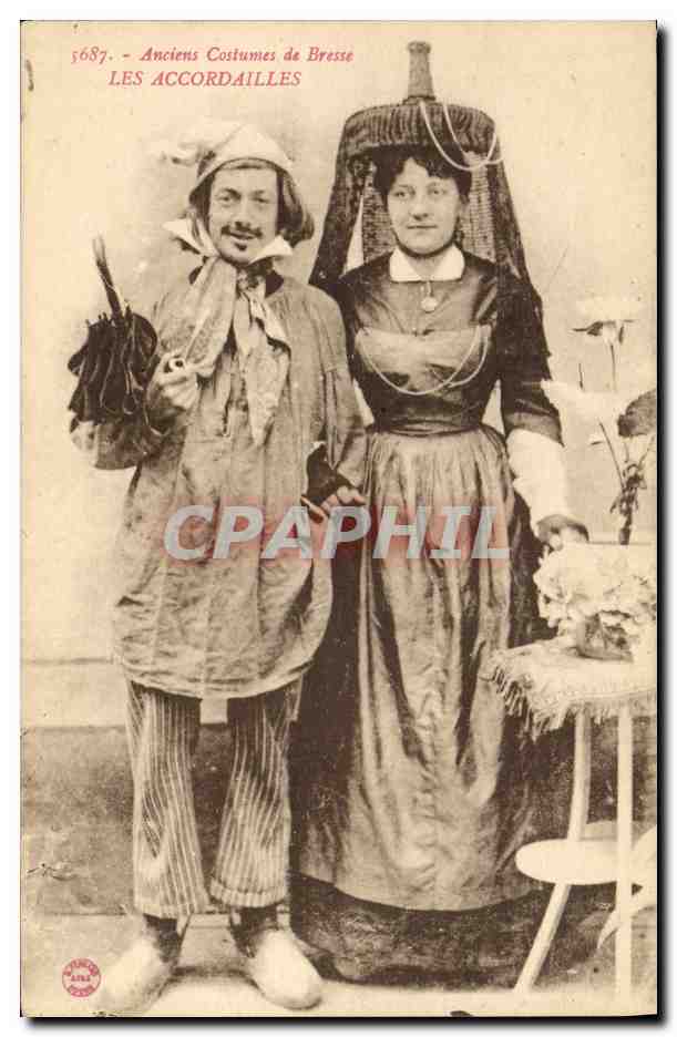 CPA Folklore Bresse Les accordailles