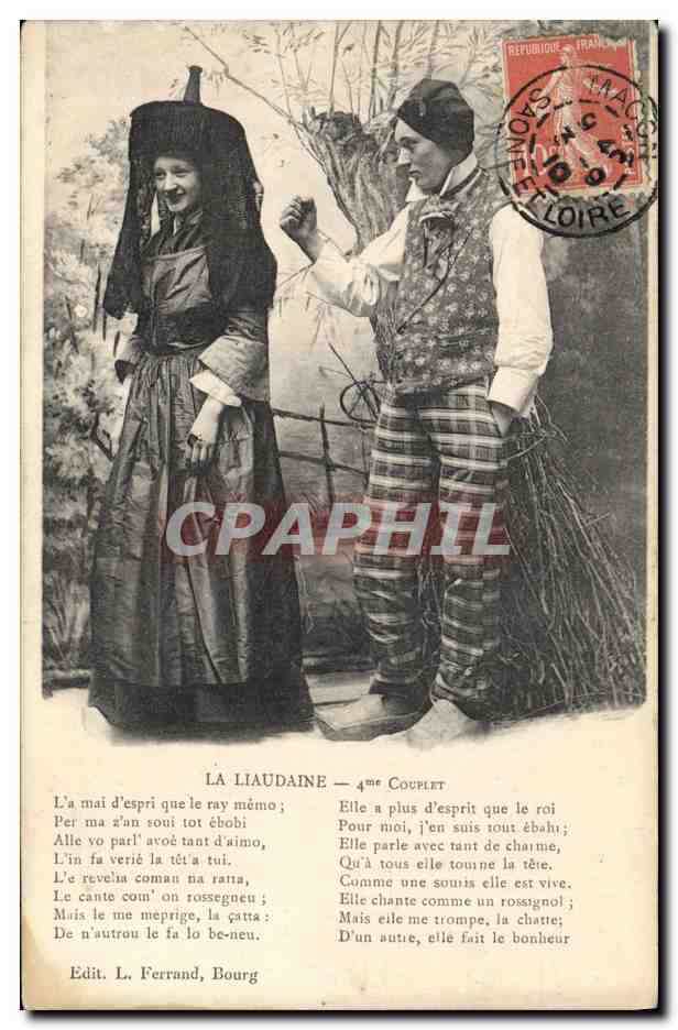 CPA Folklore Bresse La Liaudaine 4eme couplet